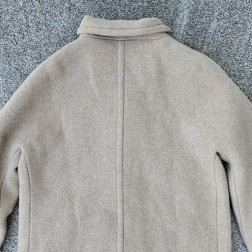 J Crew Stadium Cloth Cocoon Wool Coat Nello Gori Tan Brn Peacoat Womens Size 12 - Picture 15 of 16